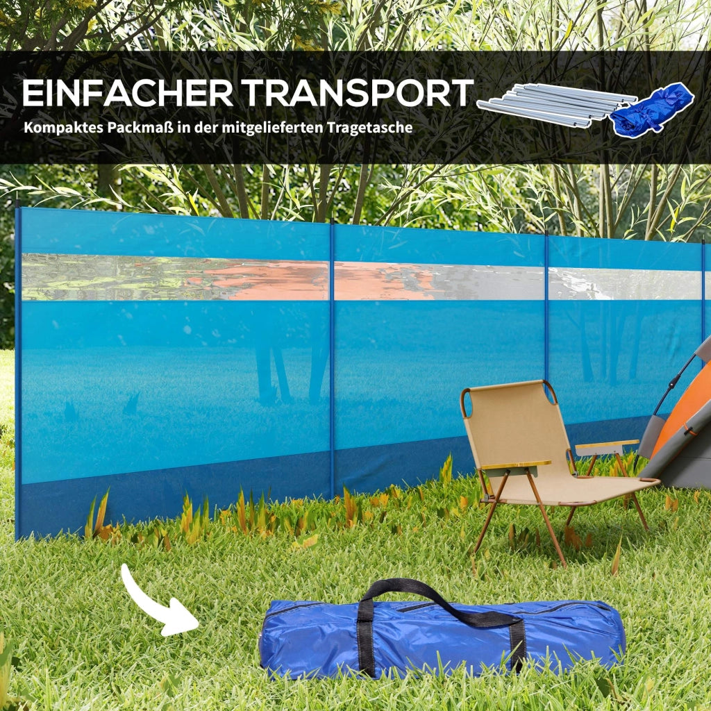 Paravento da giardino con finestrella e custodia ¨C zephmum ¨C Blu, acciaio, 725x140cm