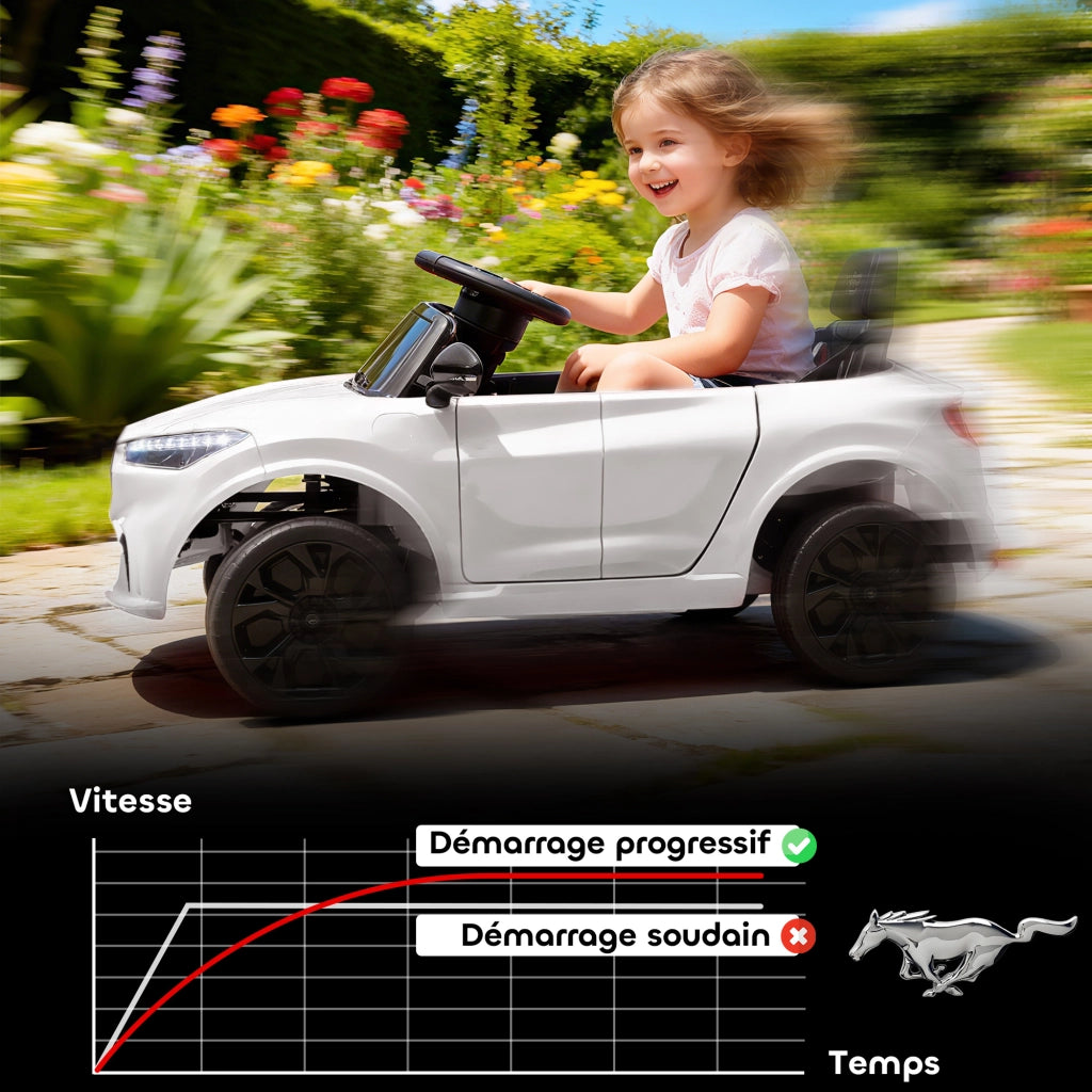 Auto elettrica per bambini Ford Mustang Mach-E ¨C zephmum ¨C 92x55x44cm bianco
