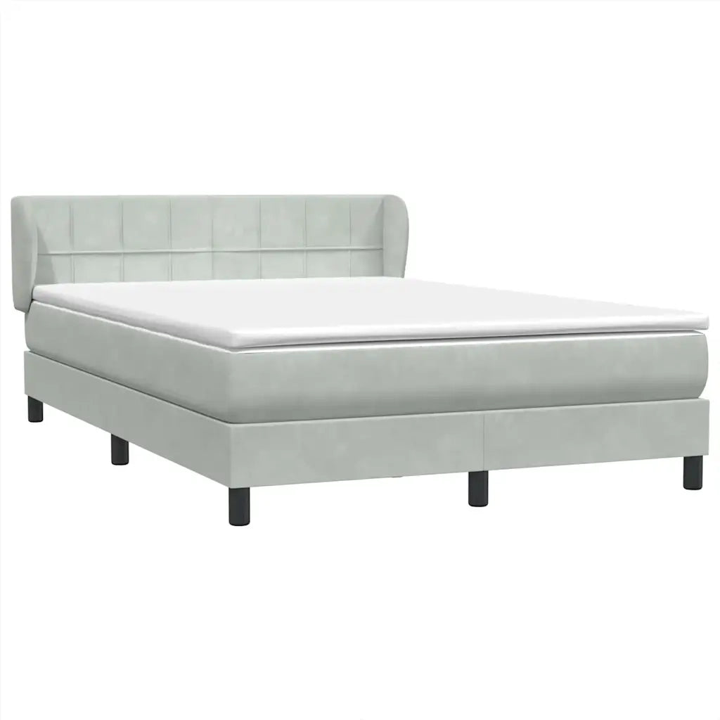 Giroletto a Molle con Materasso Grigio Chiaro 160x210cm Velluto 3317529