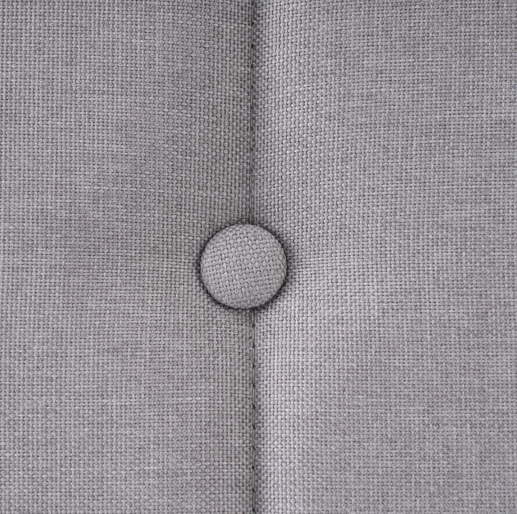 Letto singolo 90x200 in tessuto grigio con USB-C e rete a doghe