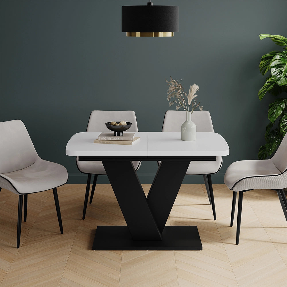 Vicco tavolo da pranzo allungabile Bianco/nero 120 x 80 cm estensibile