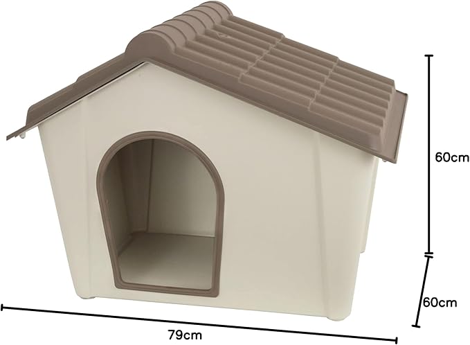 Cuccia Midi in resina, tortora e beige L790xP592xH608 mm