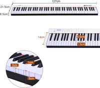 Pianoforte Digitale 88 Tasti, Tastiera Musicale Portatile con Custodia, Pianola Elettronica con 128 Ritmi e Toni, MIDI e Funzione di APP Bluetooth, per Principianti