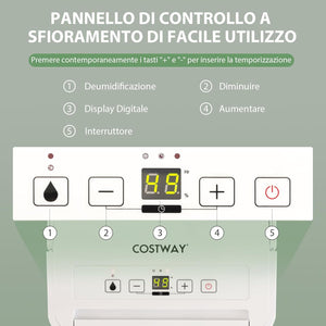 12L Deumidificatore per Casa, Silenzioso ed Efficiente con Modalità Continua/Asciugatura/Auto, Timer 24 Ore, Maniglia Portatile, Ideale per Cantine Bagno e Camere da Letto