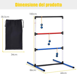 Ladder Ball Gioco Golf Toss, Gioco per Interno ed Esterno con 6 Palline e Borsa per Il Trasporto, Segnapunti Incorporato