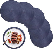 Set di piatti rotondi in plastica a forma di rete blu, imballaggio da 6 pezzi, piatti resistenti al calore e lavabili, set di 6 piatti per cucina, sala da pranzo, per uso domestico, ristoranti, hotel, esterni, feste