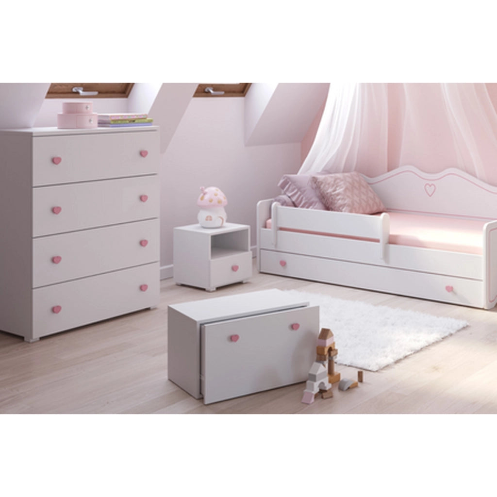 Cesta portaoggetti Inga con cassettone e maniglie rosa