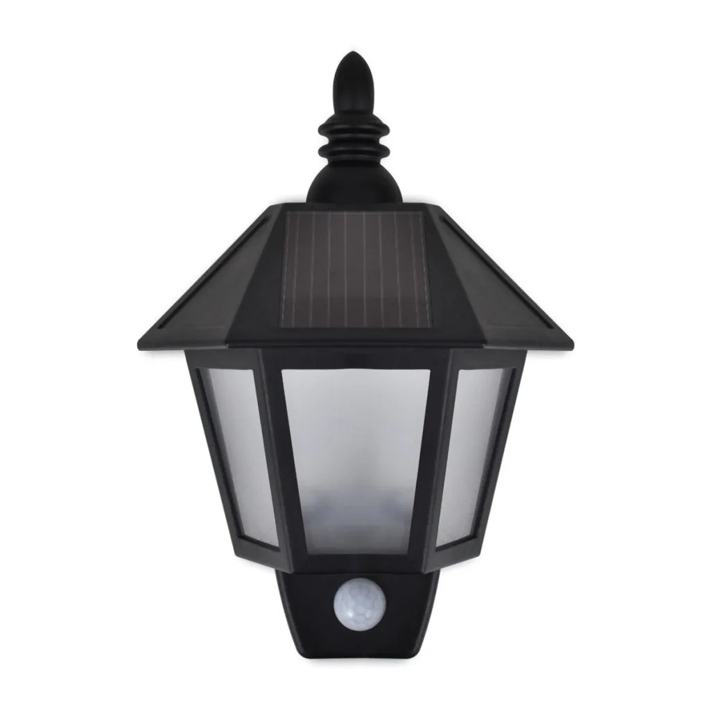Lampade Solari a Parete 2 pz con Sensore Movimento Nere 277124