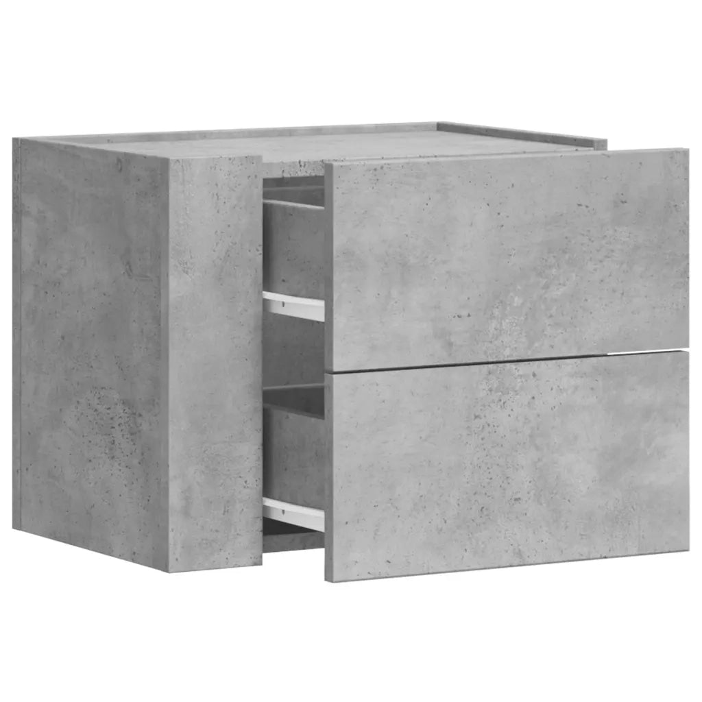 Comodino a Muro Grigio Cemento 45x30x35 cm 848331
