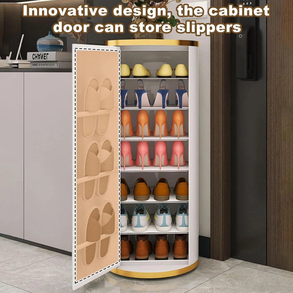 scarpiera Scarpiera Girevole a 360° con Porta - Scarpiera alla Moda Scarpiera Rotonda per Armadio di Casa Corridoio Ingresso Camera da Letto - Torre di Stoccaggio per Scarpe Armadio Indipendente