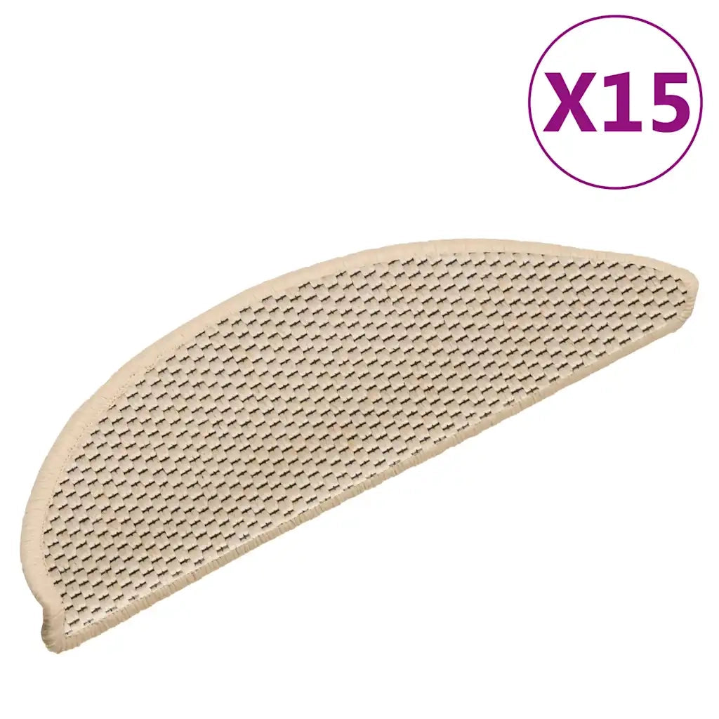 Tappeti Autoadesivi Scale Aspetto Sisal 15 pz 56x20 cm Crema cod mxl 76691