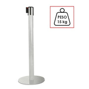 Colonnina segnapercorso Tendinastro acciaio spazzolato 15 kg 3 mt - bianco