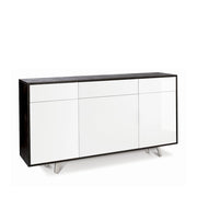Mobile Soggiorno 3 Ante 3 Cassetti 164x41 h92cm Ossido Nero Bianco Lucido