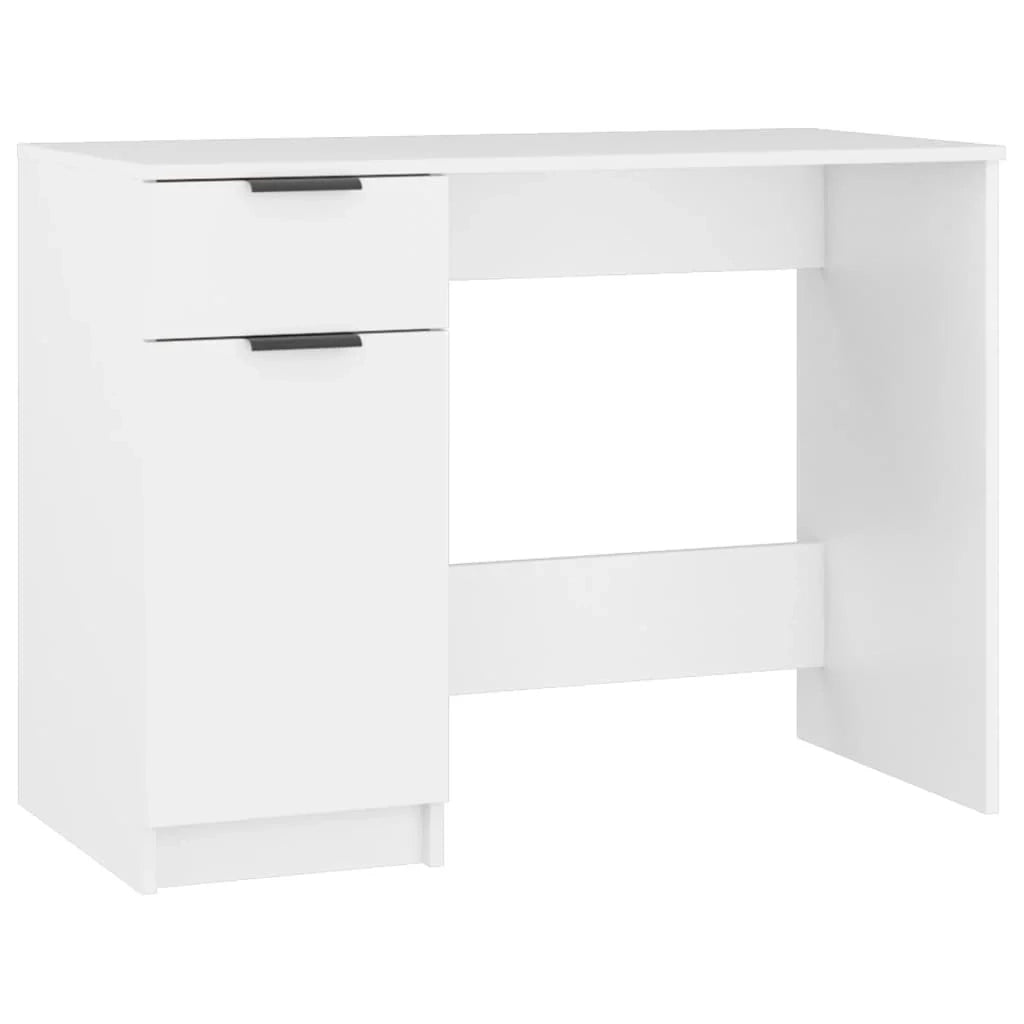 Scrivania tavolo postazione di lavoro mobile per computer studio 100 x 50 x 75 cm legno ingegnerizzato bianco 02_0023497