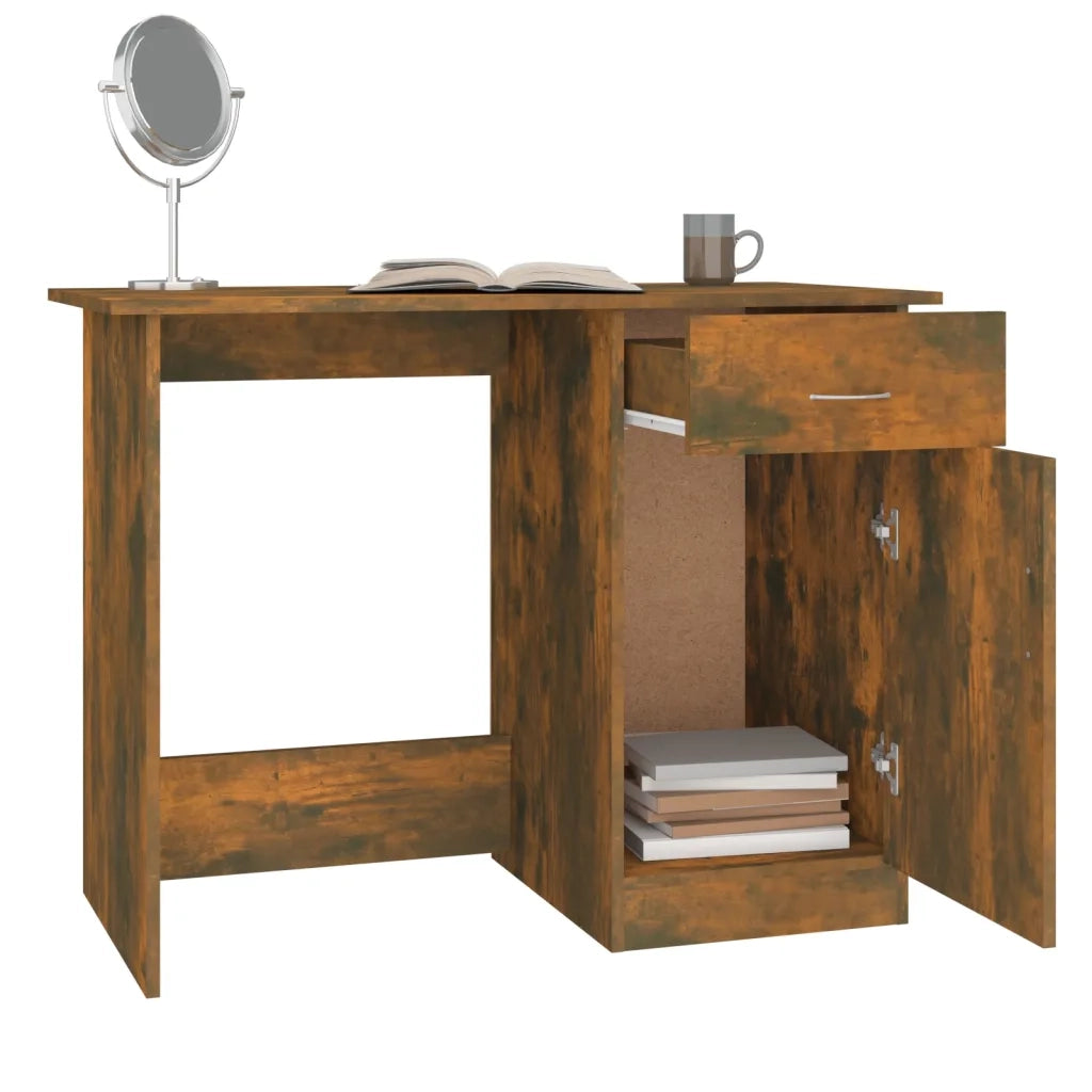 Scrivania Rovere Fumo 100x50x76 cm in Legno Multistrato 815420
