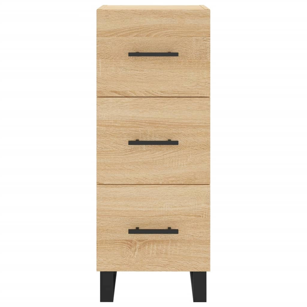 Buffet credenza cassettiera armadio mobile contenitore organizer cucina soggiorno salotto rovere Sonoma alto 34,5 x 34 x 180 cm legno ingegnerizzato marrone 02_0034048