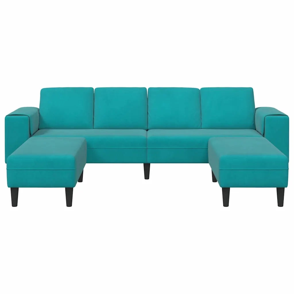 Set di divani 3 pcs Turchese Velluto
