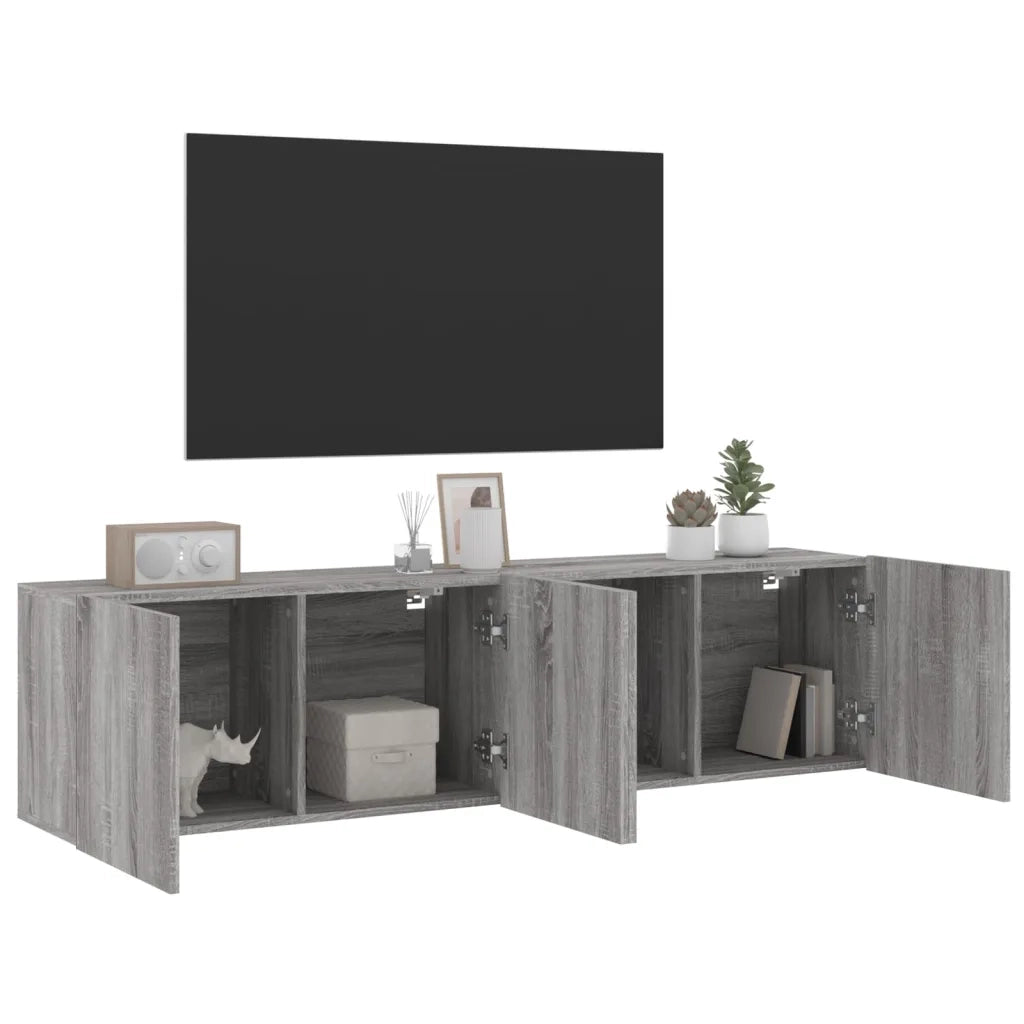 Mobili TV a Parete 2pz | Armadietto TV | Mobile Porta TV Grigio Sonoma 80x30x41 cm