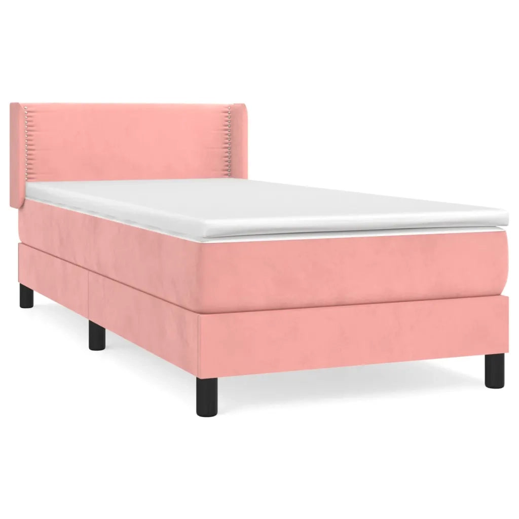 Giroletto a Molle con Materasso Rosa 100x200 cm in Velluto 3130888