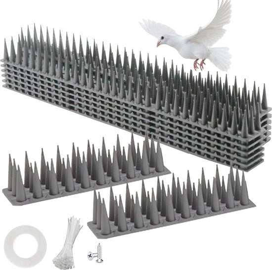 Spine dei colombi 12 pezzi - 5,2 metro spine in plastica per spaventapasseri per balcone e ringhiera