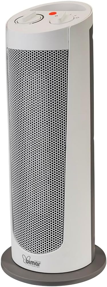 Bimar HP129 Stufetta Elettrica a Colonna, Termoventilatore PTC Elettrico 2000W a Basso Consumo, Termostato Regolabile e 2 Potenze