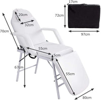 Poltrona da Massaggio, Lettino per Massaggio, Pieghevole e Reclinabile, Bianco