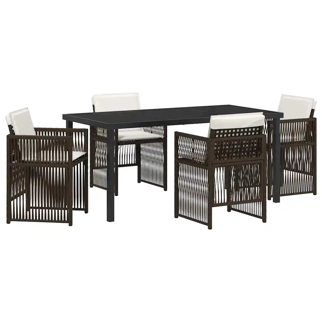 Set da Pranzo per Giardino 5 pcs Marrone 3380659