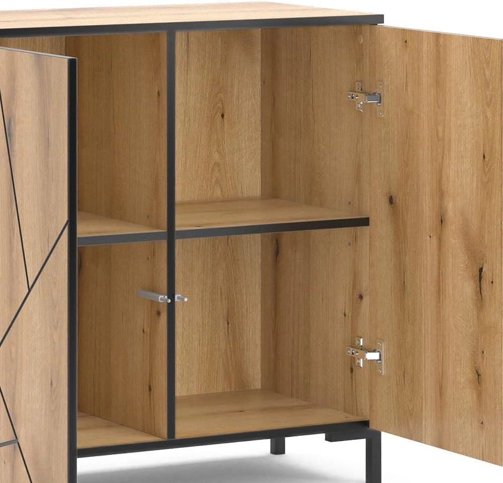 Credenza Hatto, Rovere, 84 x 80.1 cm, adatto per riporre e conservare in camera da letto