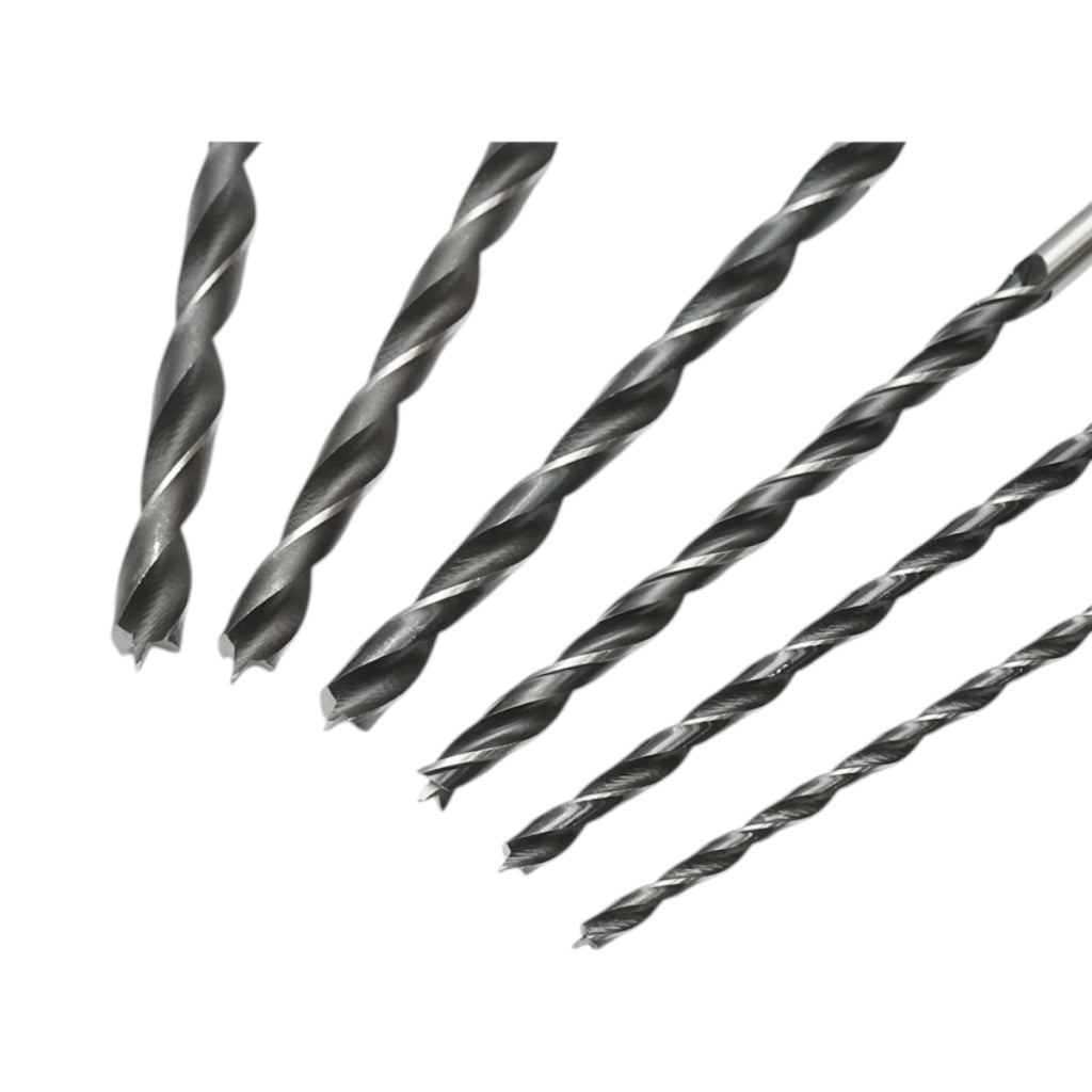 Set di 6 punte per trapano per legno, 6-14 mm, lunghezza 300 mm, gambo cilindrico, punta di centraggio Breckner Germany