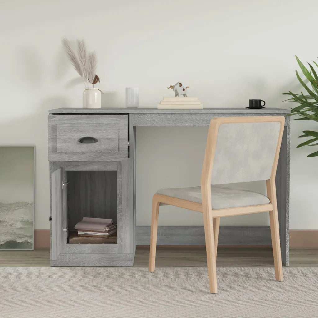 Scrivania | Tavolo da Ufficio Cassetto Grigio Sonoma 115x50x75 cm Legno Multistrato