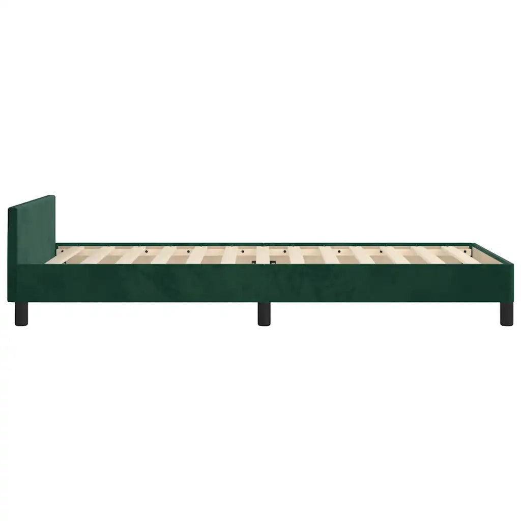 Giroletto senza Materasso Verde Scuro 90x200 cm in Velluto 347552