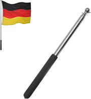 Attrezzo per stendere bandiere telescopico - manuale - portatile - retrattile - in acciaio inossidabile - supporto per stendere bandiere - asta per bandiere con anello