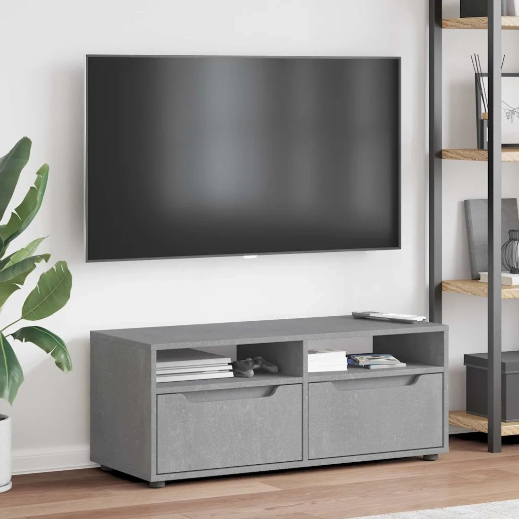 Mobile TV VISNES Grigio Cemento 100x40x38 cm Legno Multistrato