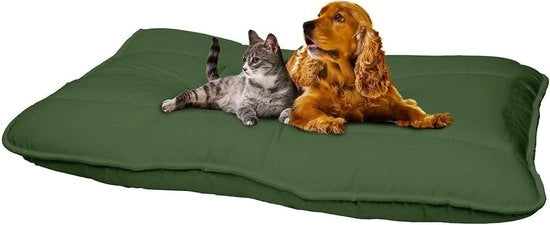 Cuscino per animali - Cuscino per cani - Riposo confortevole - Certificato Oeko-Tex - 60x100cm - Verde scuro