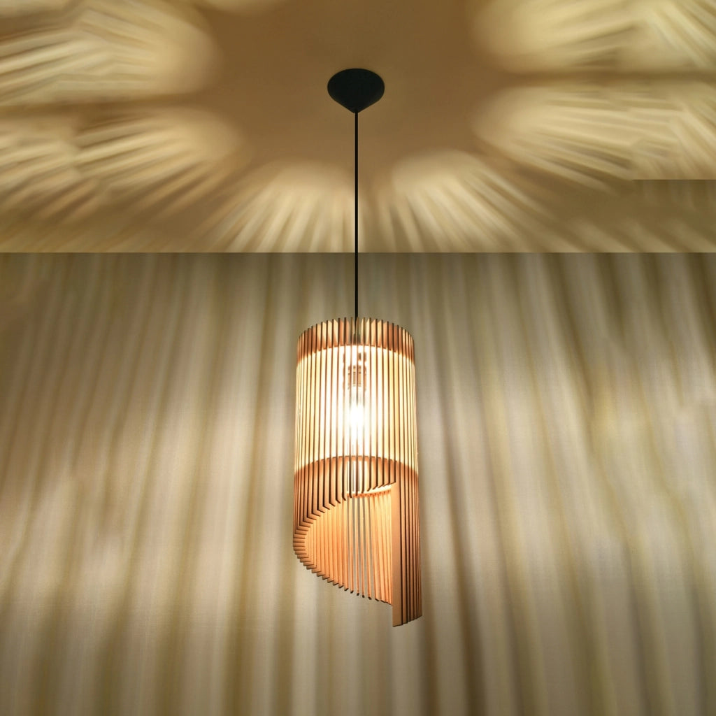 Lampada a sospensione VIVARA Pure Lume legno/nero 21cm