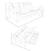 Divano relax a 2 posti in pelle nera