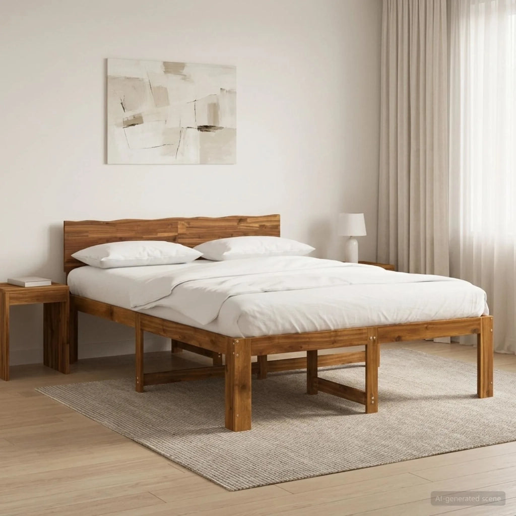 Letto matrimoniale con testiera ROSTOCK Naturale 150 x 200 cm 3405462