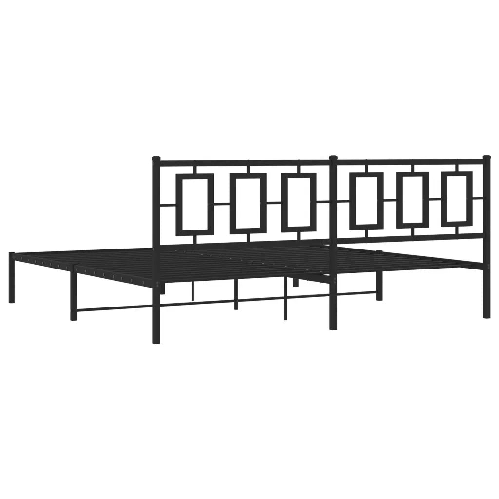 Giroletto con Testiera in Metallo Nero 200x200 cm