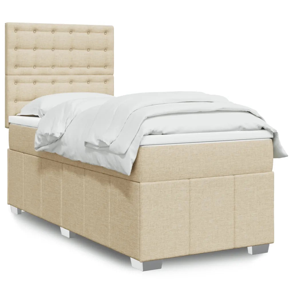 Giroletto a Molle con Materasso Crema 90x190 cm in Tessuto 3293842