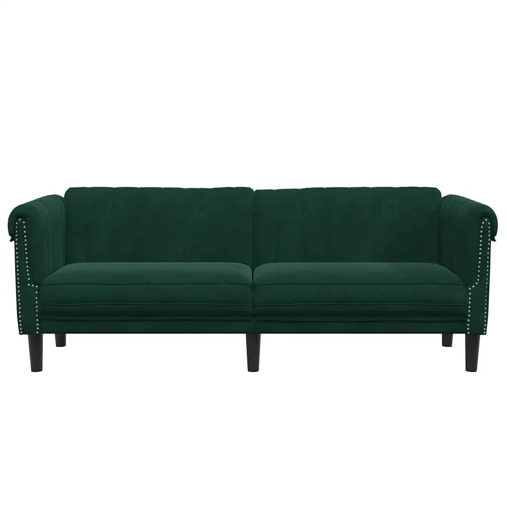 Divano | Divano da soggiorno | Sofa a 3 Posti Verde Scuro in Velluto