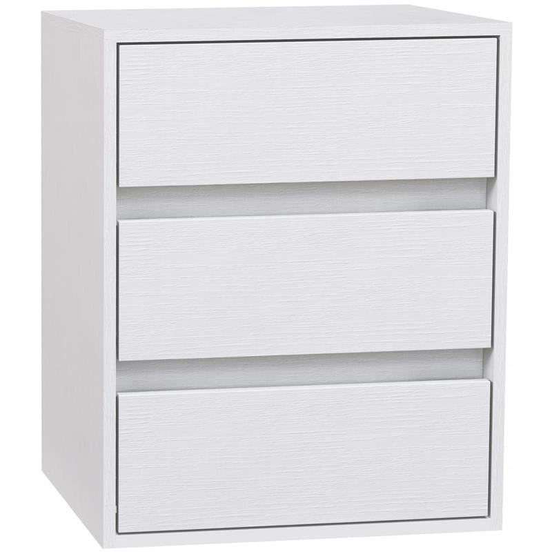 CASSETTIERA 3 CASSETTI MODERNA IN LEGNO BIANCO 40X30X50.5 CM