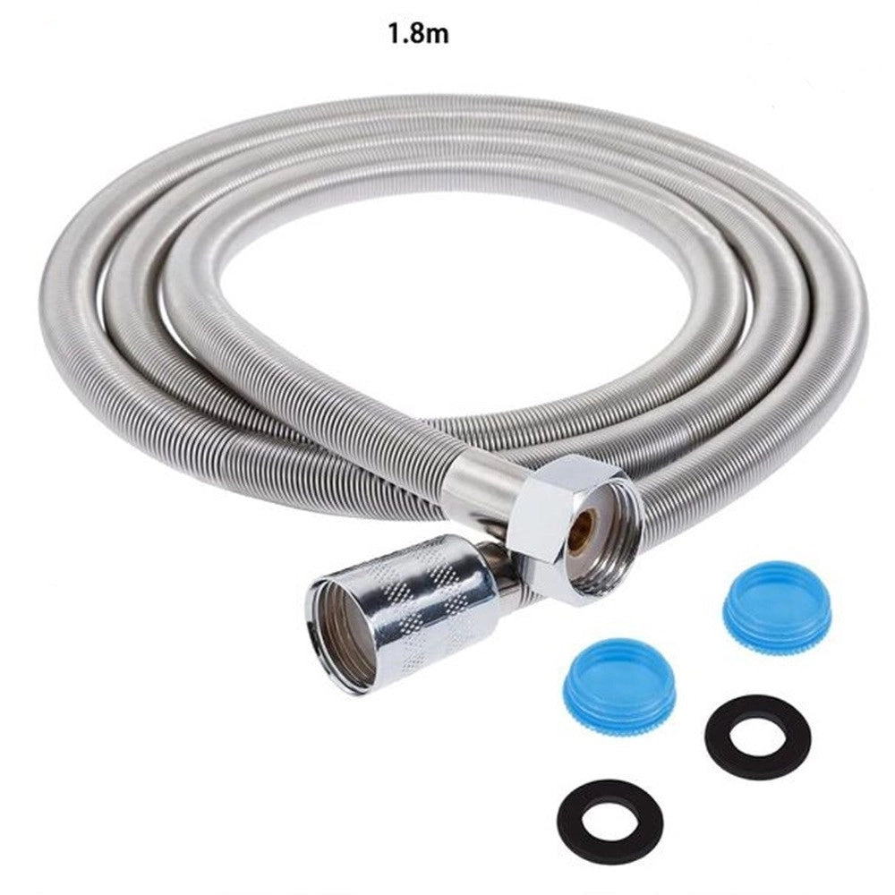 Trade Shop - Tubo Flessibile Doccia Soffione Doccino Vasca Bagno 1.8mt Antipiega Acciaio Cromato 69228 -