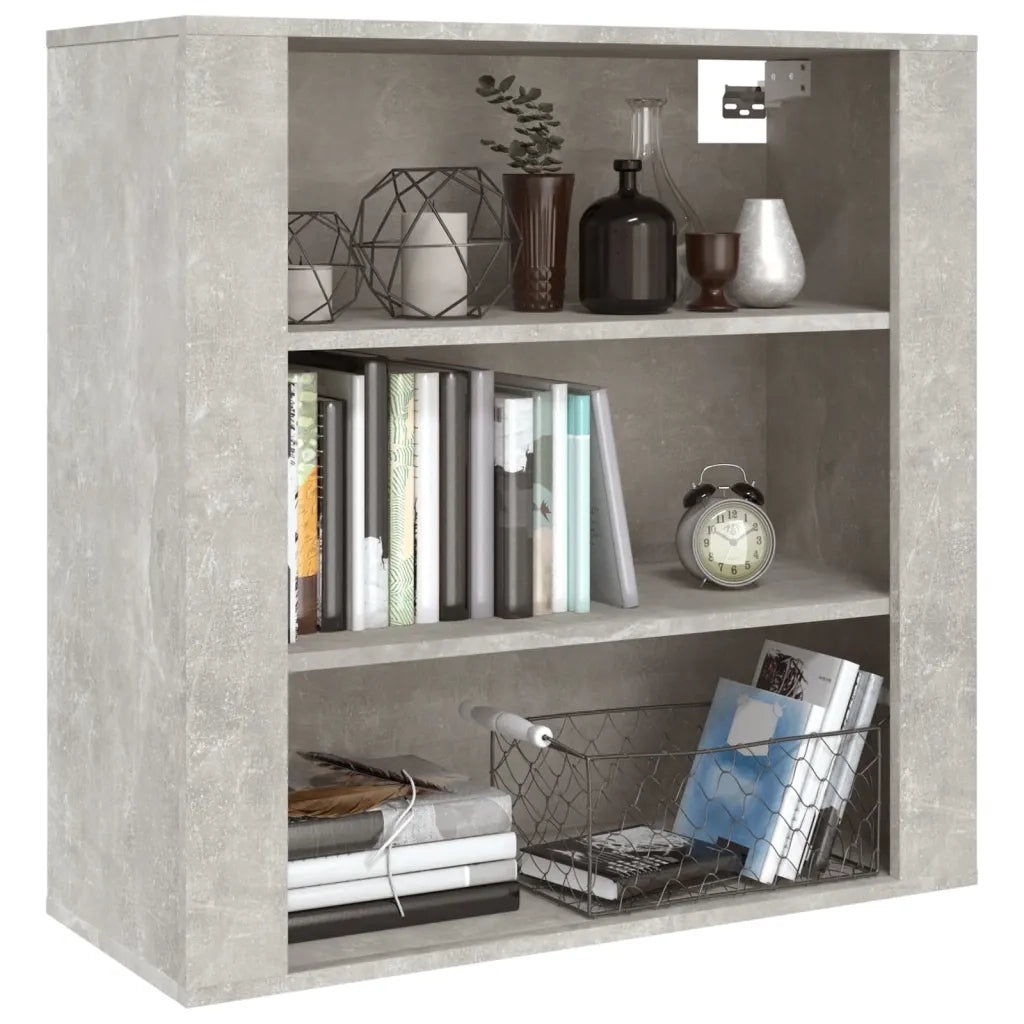 Armadietto a Muro | Mobile a Parete Grigio Cemento 80x33x80 cm in Legno Multistrato
