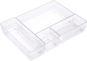 Organizzatori di carrello (4 trasparenti) con ganci antiscivolo per maggiore stabilità. Organizzatori di carrello assicurano una classificazione ordinata.
