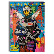 Street Soldier -  Quadro Canvas Contemporaneo su telaio in legno Misura: 50x70 cm