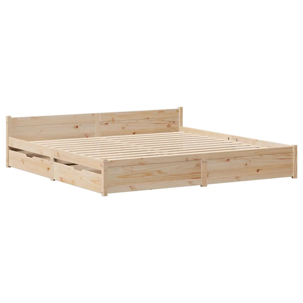 Letto senza Materasso 200x200 cm in Legno Massello di Pino 3301696