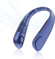 Ventilatore da collo portatile Mini USB - Ricaricabile - Senza pale - 360 ° Flessibile - Per sport, corsa, viaggi, campeggio - Blu