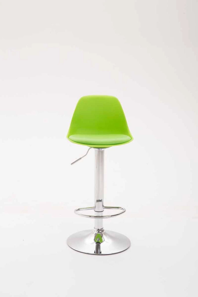 Sgabello di design KIEL in polipropilene e similpelle cromo,verde