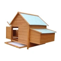 Gabbia per Galline in Legno con Tetto Impermeabile, Pollaio Prefabbricato da Esterno, 160x98.5x107cm