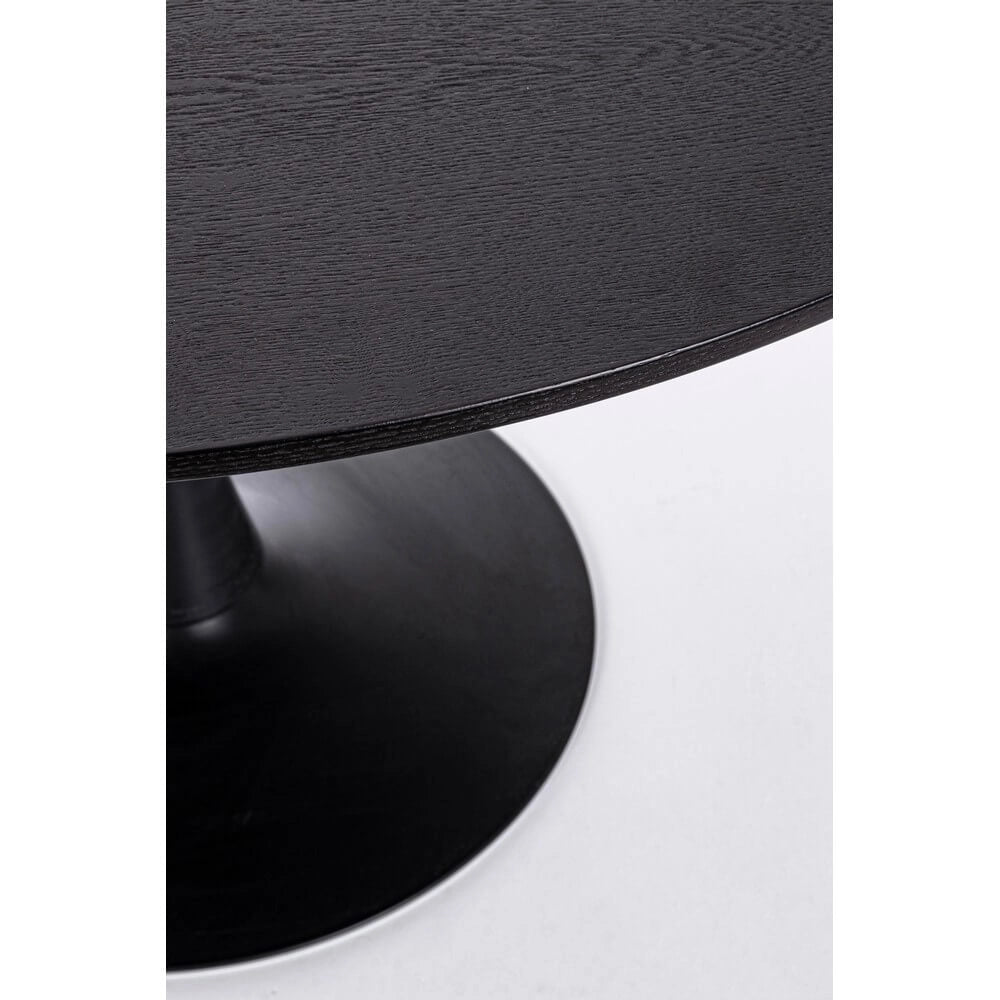 Tavolo Rotondo Nero con Base a Tulipano in Acciaio D120 - CLEO